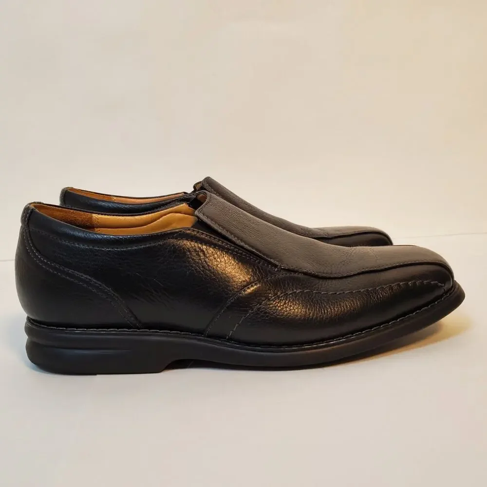 Nunn Bush Mens Black Leather Slip On Loafers Shoes 11.5M Sheepskin 81044-007